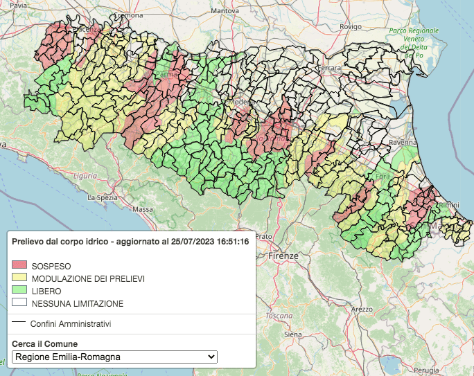 mappa prelievi idrici